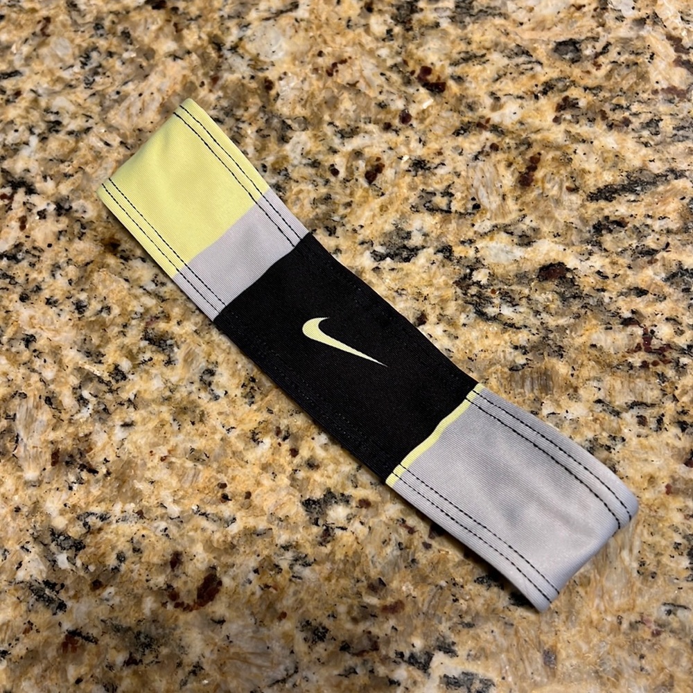 NIKE Athletic Headband | Fun Colors ~ Gray, Black, Lemon-Lime | One Size